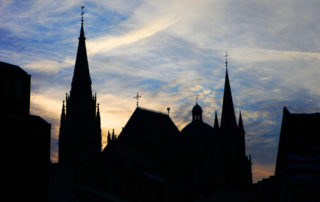 silhouette Aachen cathedral